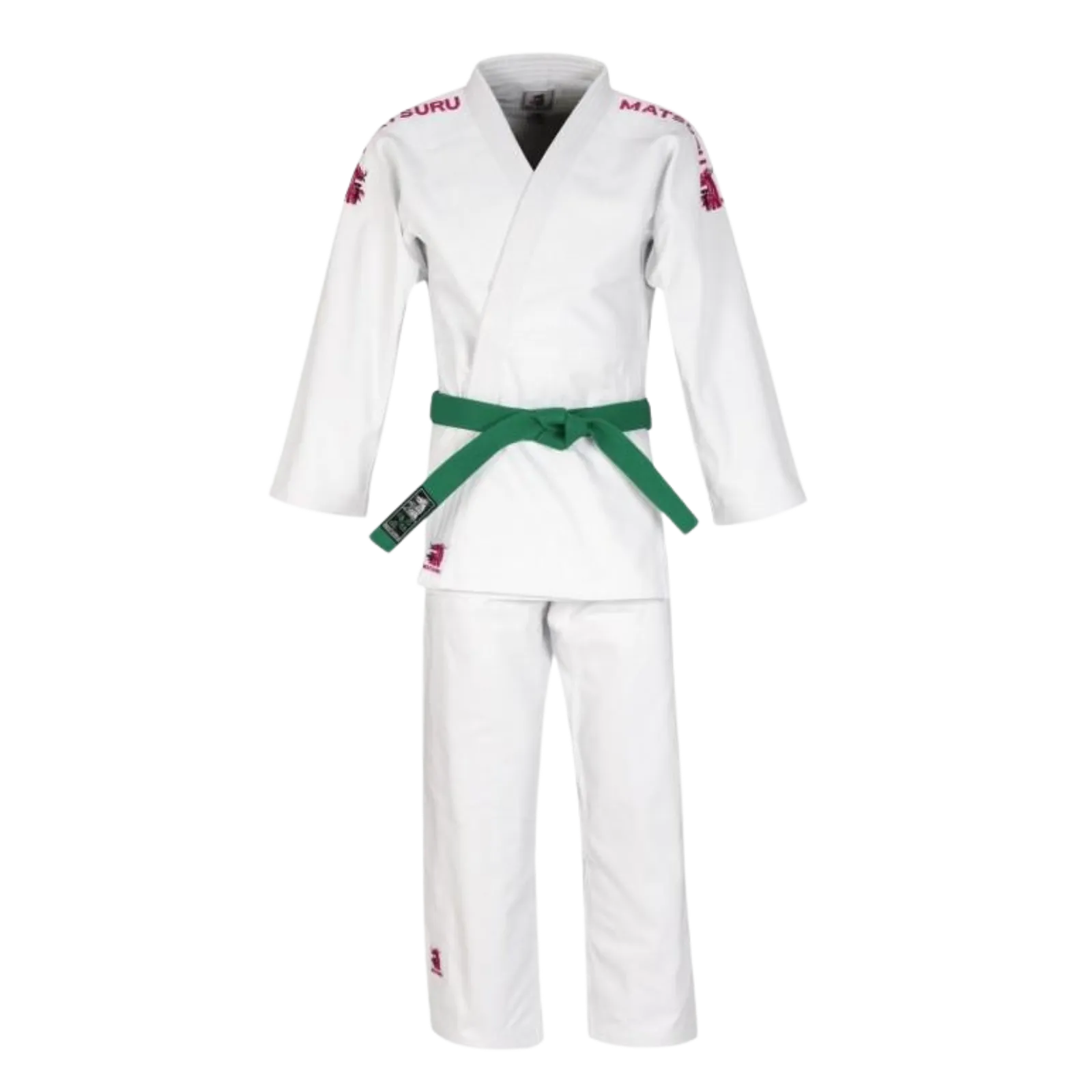 Matsuru Judopak Semi Wedstrijd pak wit met roze labels Pakken