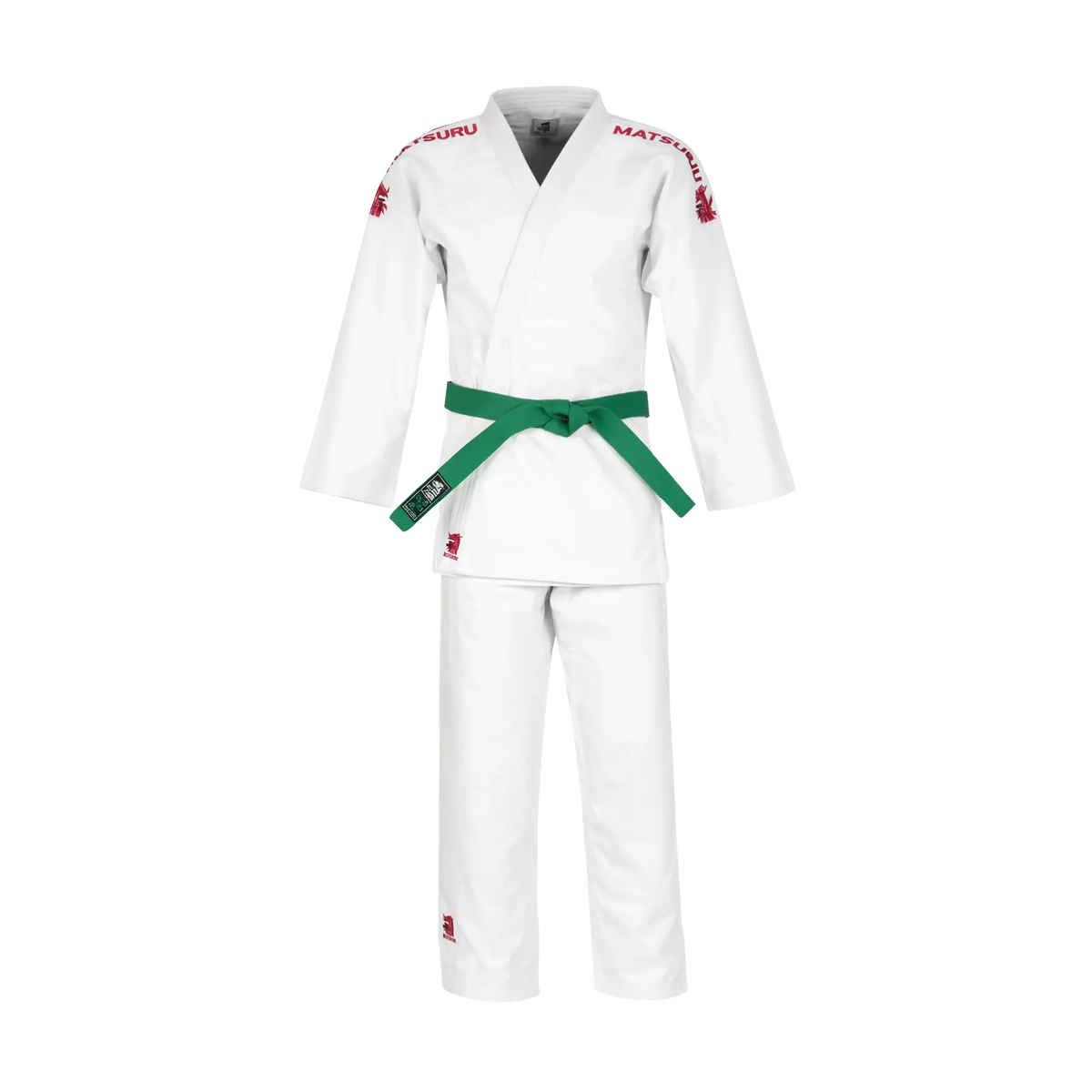 Matsuru Judopak Semi Wedstrijd pak wit met roze labels Pakken