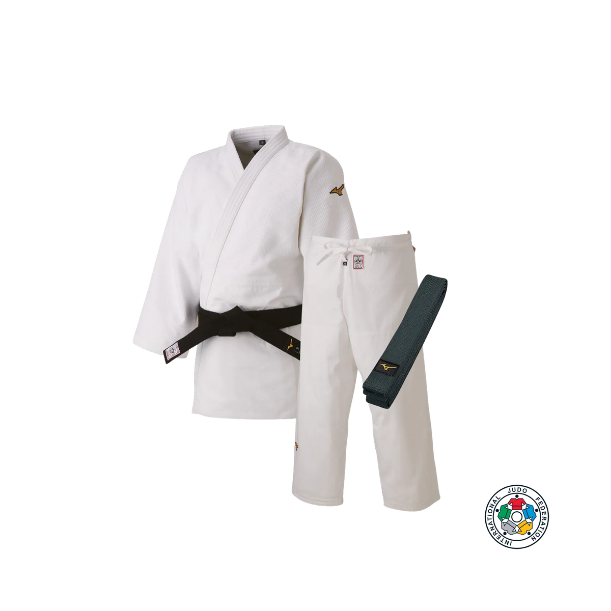 Mizuno IJF Japan Compleet Judopak - Slim Fit Long - Incl. Band - Wit